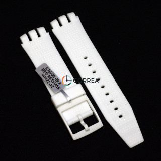 Каучуковый ремешок для часов Swatch Simply Pure белый RKS-007